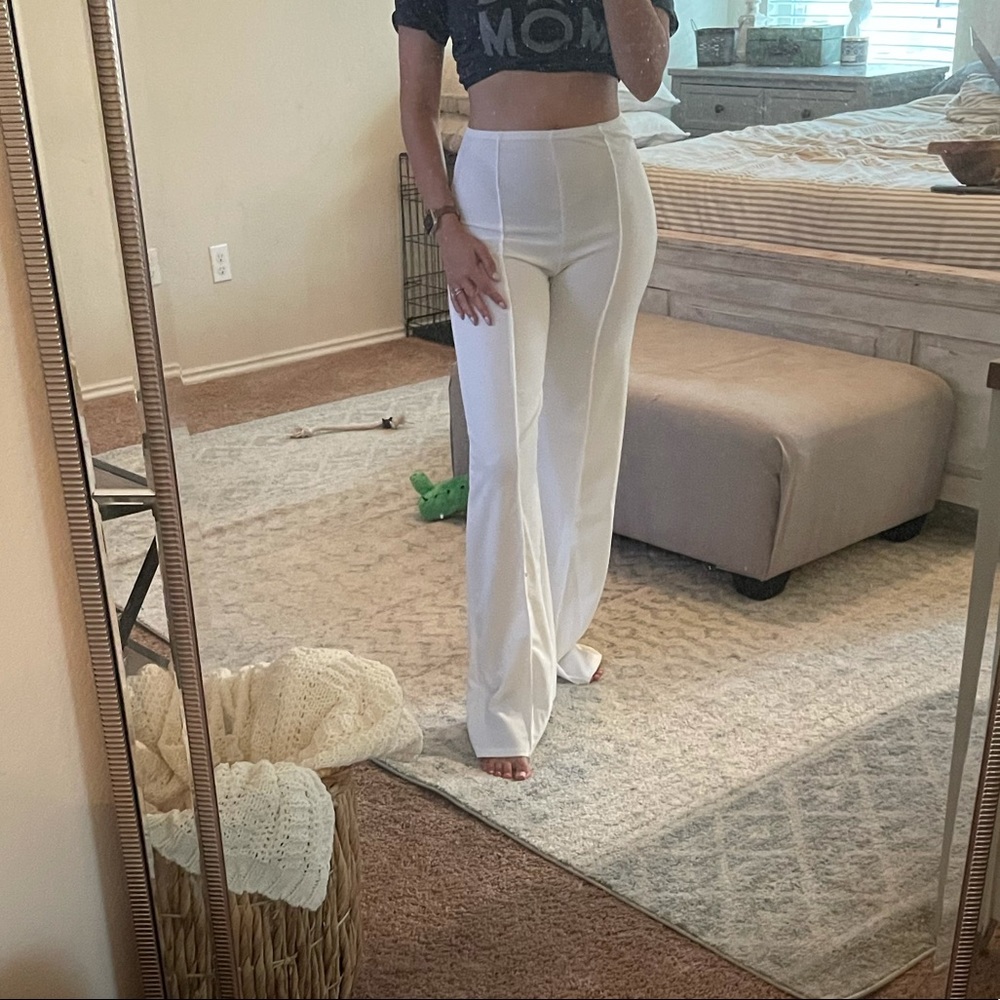 White Wide Leg Pants